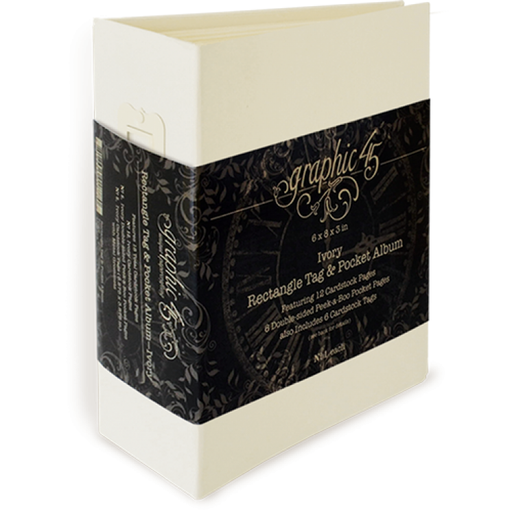 Álbum de bolsillo y etiqueta rectangular color marfil Graphic 45